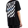 Off-White Хлопковая полосатая футболка с принтом и круглым вырезом, с короткими рукавами, мужские топы, черный OMAA002G20JER0091034