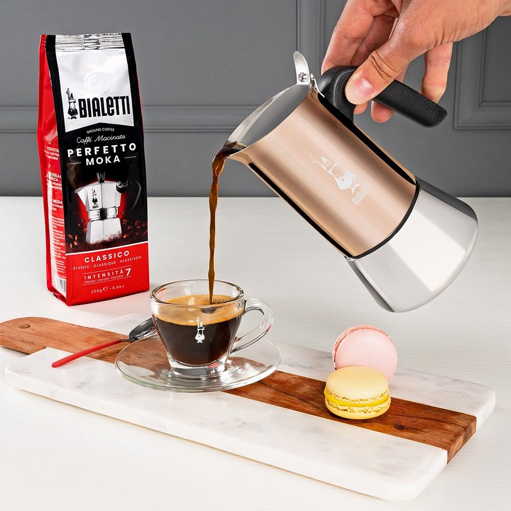 Bialetti Кофеварка Venus Copper из нержавеющей стали на 6 чашек для плиты, эспрессо-машина и мокко