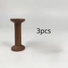 3pcs Wooden Thread Spools - Reusable Storage Organizer for Sewing, Embroidery, Jewelry Making, and Crafting - Dark Brown, Sturdy