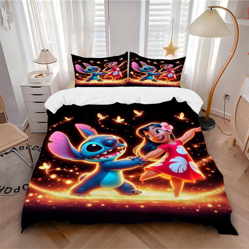 Lilo Stitch Adventure Print 3Pcs Bedding Setduvet Cover With 2 Bedropillowcase Home Birthday Gift