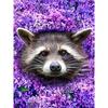 Полный 5D Diy Алмазная картина Мультфильм Енот в цветах Вышивка Крестом Домашний Декор Ручная работа