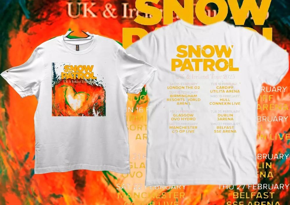 Snow Patrol UK усилитель; Футболка с туром по Ирландии 2025. Неофициальная сублимационная печать. Футболка Unisex