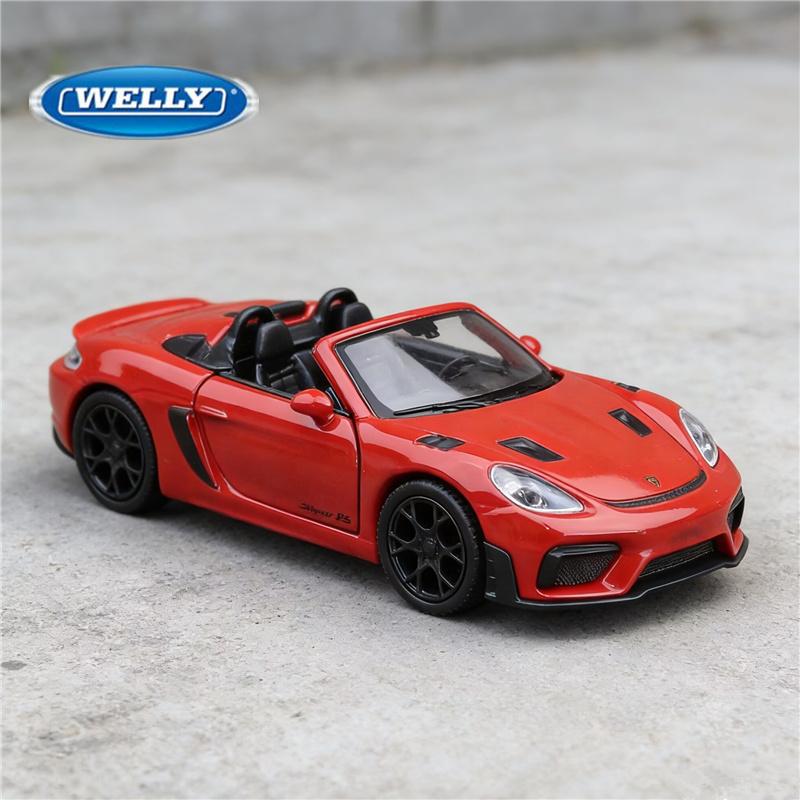 Welly 1/36 Porsche 718 Spyder RS Сплав Спортивный Автомобиль Модель Металлическая Литье под Давлением Гоночный Транспортное Средство Модель Автомобиля Симуляция Коллекция Игрушка для Детей Подарок