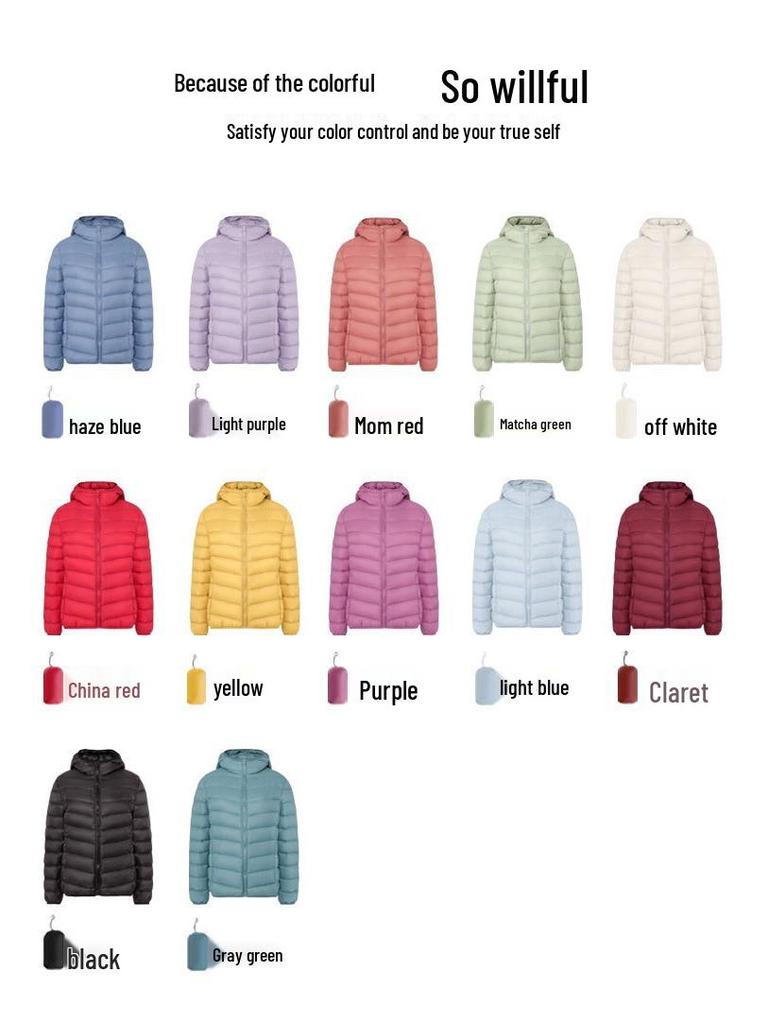 Korean Style Women's Hooded Down Jacket - Lightweight, Warm, Plus Size, Simple and Versatile for Autumn and Winter