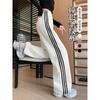 White Wide-leg Pants Women's New Spring and Autumn High-waisted Sweatpants Striped Loose Straight Casual Trousers