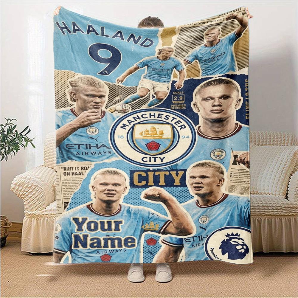 Haaland Customize Your Name Blanket Throw Personalized Blanket Comfortable Versatile for Sofa Seaside Couch Bedding for All Occasions
