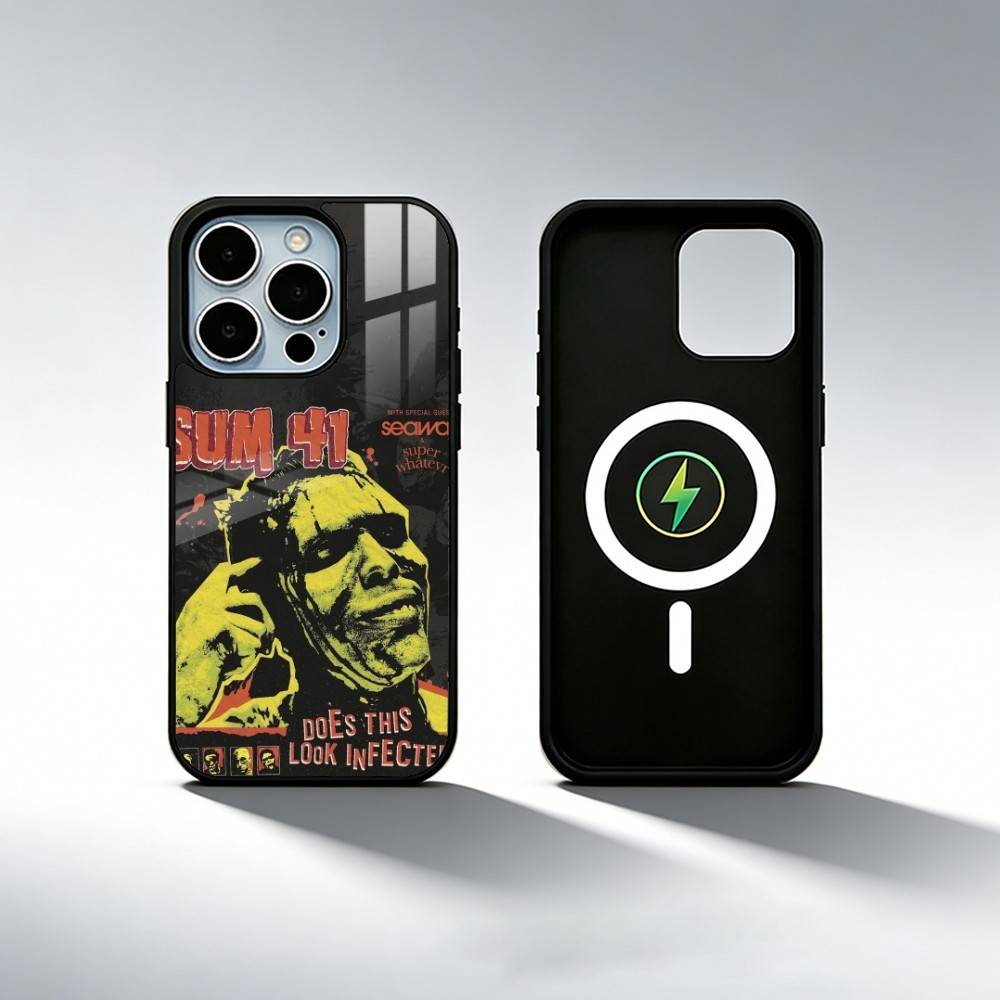 Чехол для телефона Hard-rock S-Sum 41 для iPhone17,16,15,14,13,12,11 Plus,Pro Max Магнитный Для Magsafe Беспроводной Зарядки