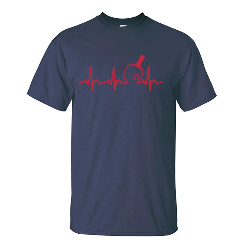 Summer Fashion Table Tennis Heartbeat T Shirt Unisexs Cotton Ping Pong Tops Designer Short Sleeve Casual Basic Tshirt Camisetas