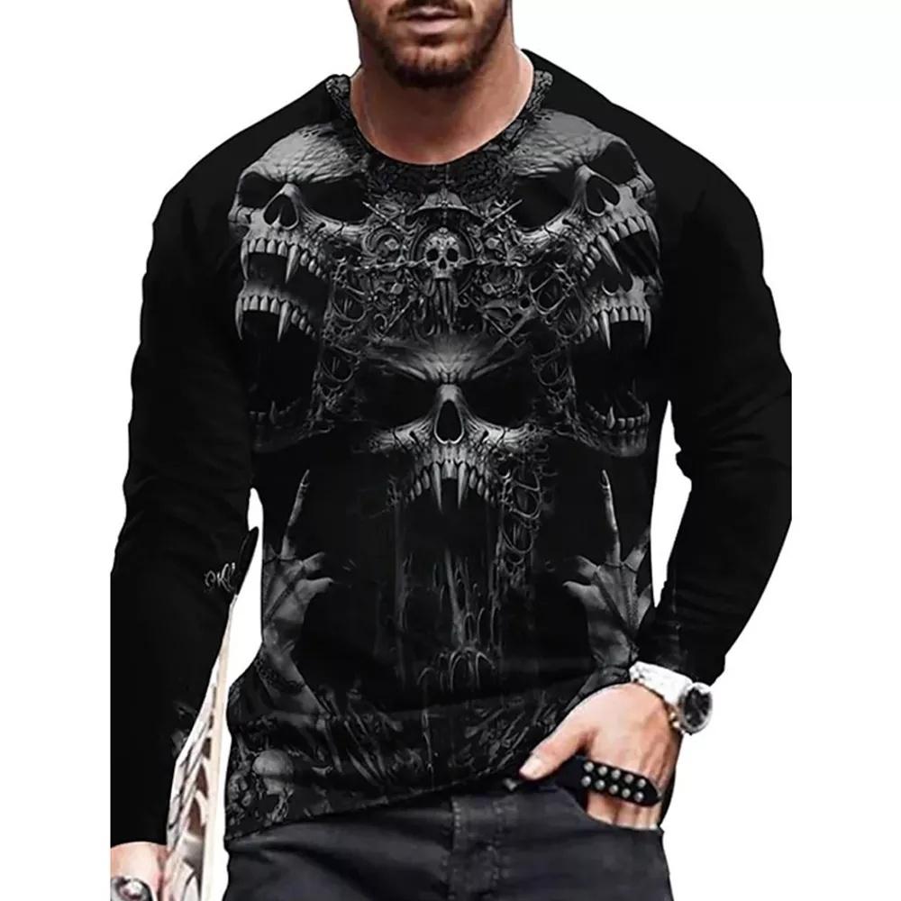 Новая мужская повседневная футболка с 3D принтом волка в Европе и Америке, уличная трендовая футболка с длинными рукавами и 3D принтом s-6x