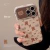 Cute Bear Flowers Suitable for Iphone16 Apple 15 Mobile Phone Case 13promax Leather 11 Literary and Fresh 12