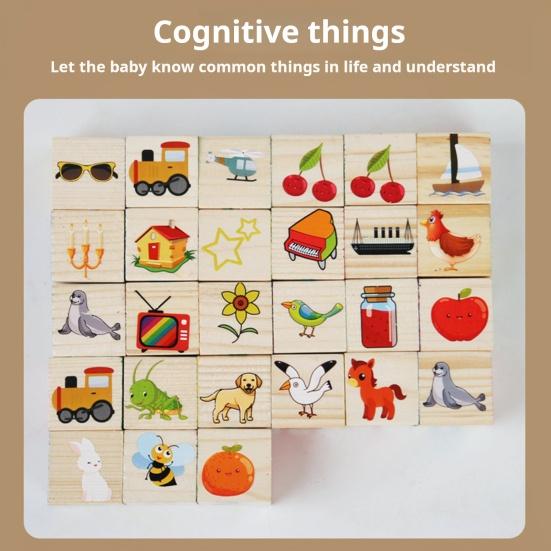 1 набор детских деревянных строительных блоков с ящиком для хранения букв алфавита для дошкольников