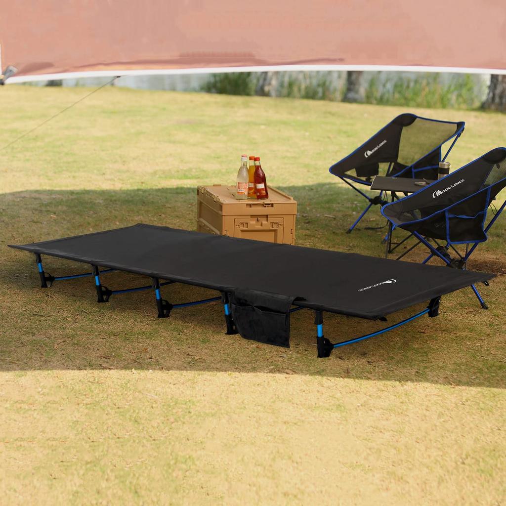 Moon Lence Cot Camping Outdoor Bed Folding Simple Compact Ultra Light Weight Capacity 160kg Pillow Storage Case Carry Bag Included Waterproof