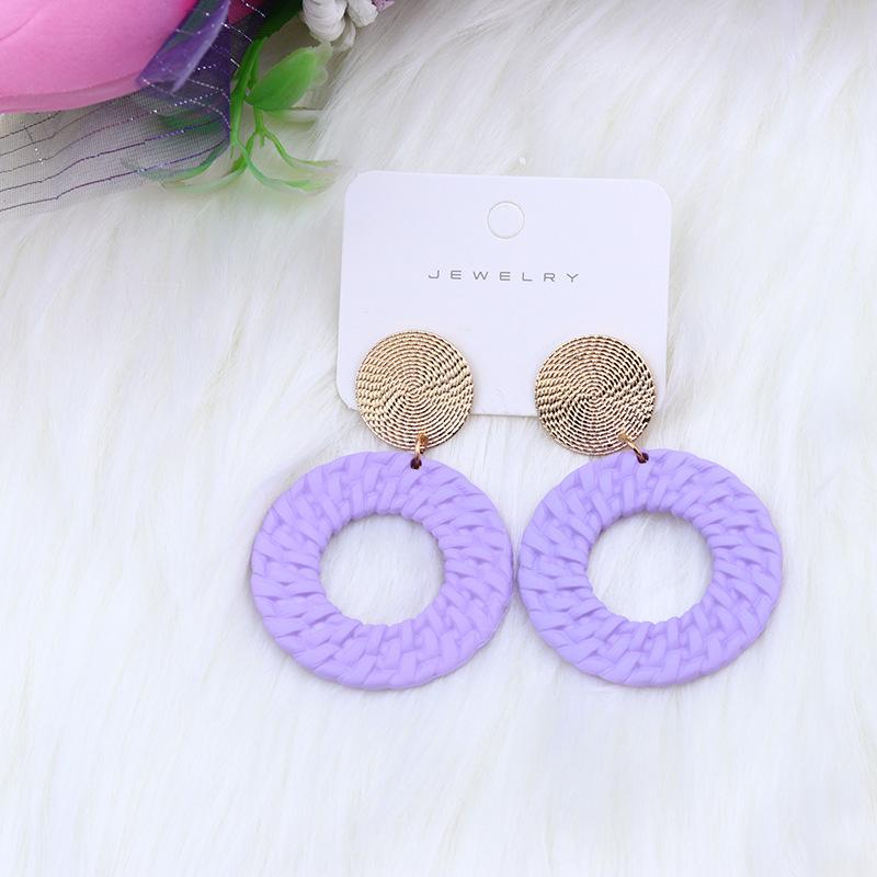 Korean Round Candy Color Acrylic Clip Earrings for Women 11 Color Cute Round No Piercing Earrings Circle Jewelry