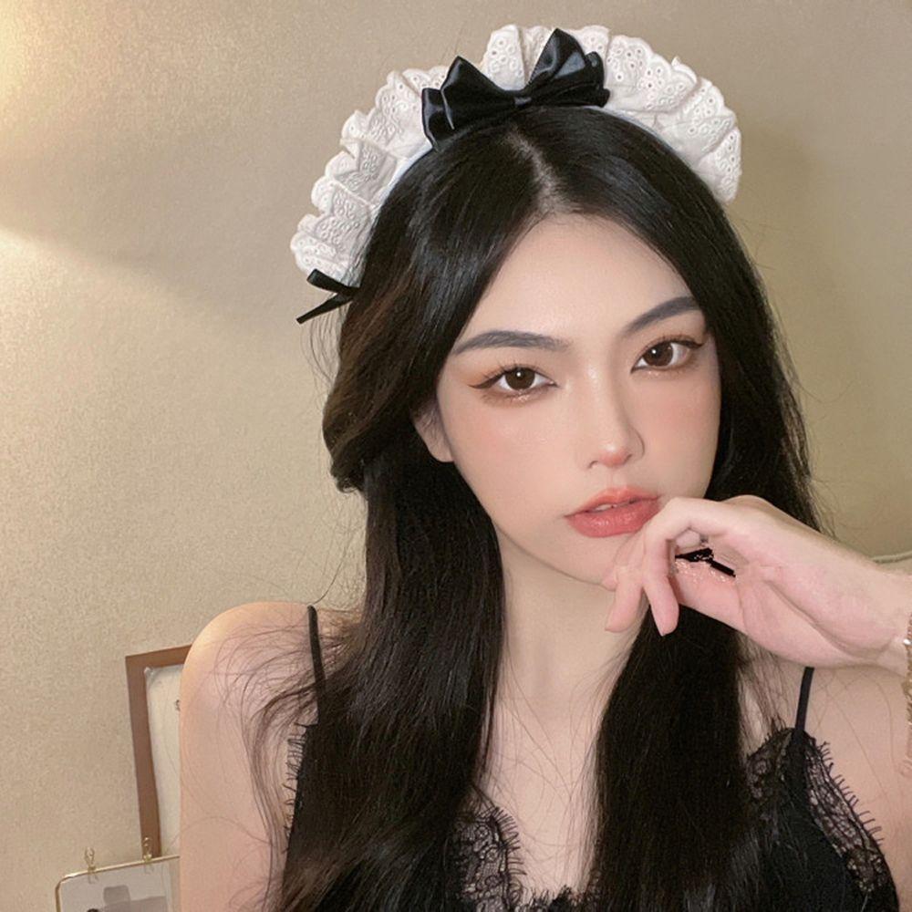 Реквизит Головной убор Макияж Кружева Девушки Женские аксессуары Корейский стиль Повязка на голову Лолита Повязка на голову Бант