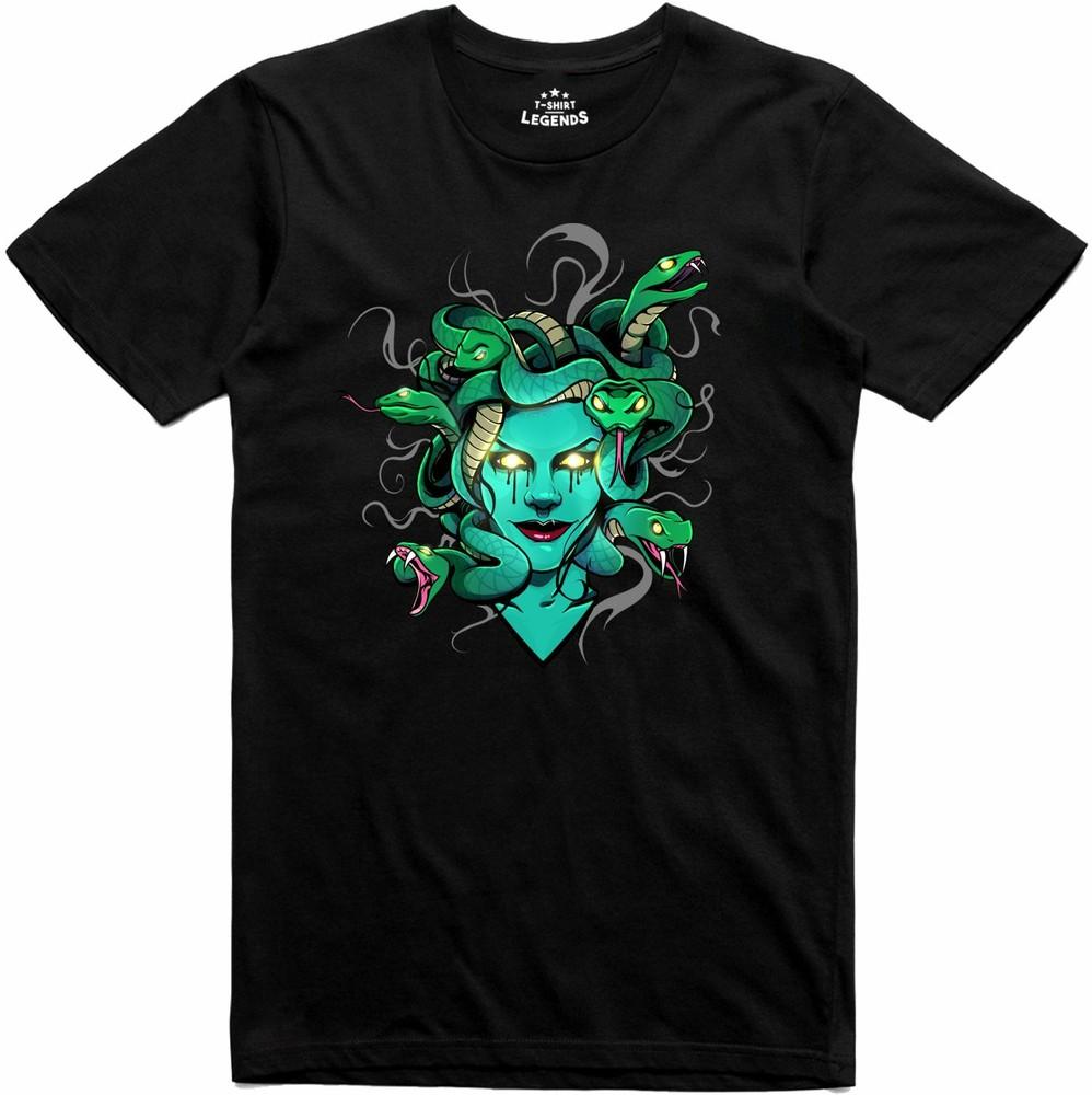 Мужская футболка Медуза Монстр Горгона Змея Персей Мифология Ролевая футболка