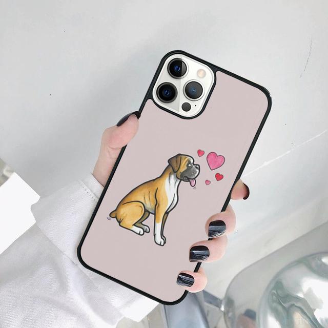 Чехол для телефона с изображением собаки Боксер Для для iPhone 17 Air 16 15 14 SE 2020 11 12 13 Pro MAX Plus