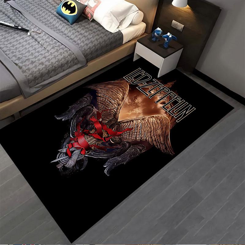 Led Zeppelin Winged Art Carpet suitable as a non-slip mat for the living room or bedroom sofa