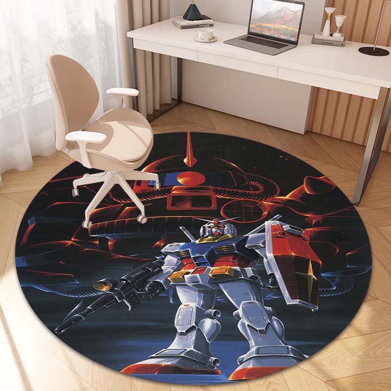 Круглый ковер с персонажами мультсериала «Mobile Suit Gundam» можно использовать для украшения гостиных, спален, диванов и игровых комнат.; нескользящий ковер.66