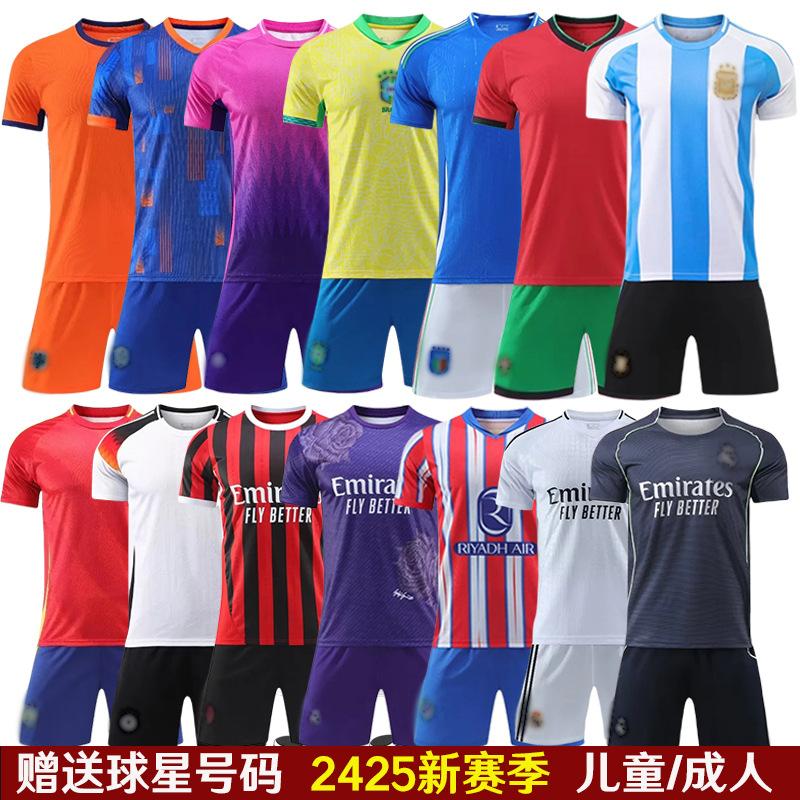 Комплект детской и взрослой футбольной формы с коротким рукавом, мужская и женская форма Бразилии, Аргентины, Германии, игровая и тренировочная форма, домашняя и выездная