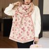 Scarf Women's Winter Flowers Soft Thickened Warm Versatile Shawl Dual-purpose Academy Scarf