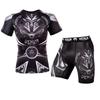Тренировочный костюм Sanda костюм UFC мужские боксерские леггинсы быстросохнущий костюм Муай Тай fighting шорты с коротким рукавом зал fighting