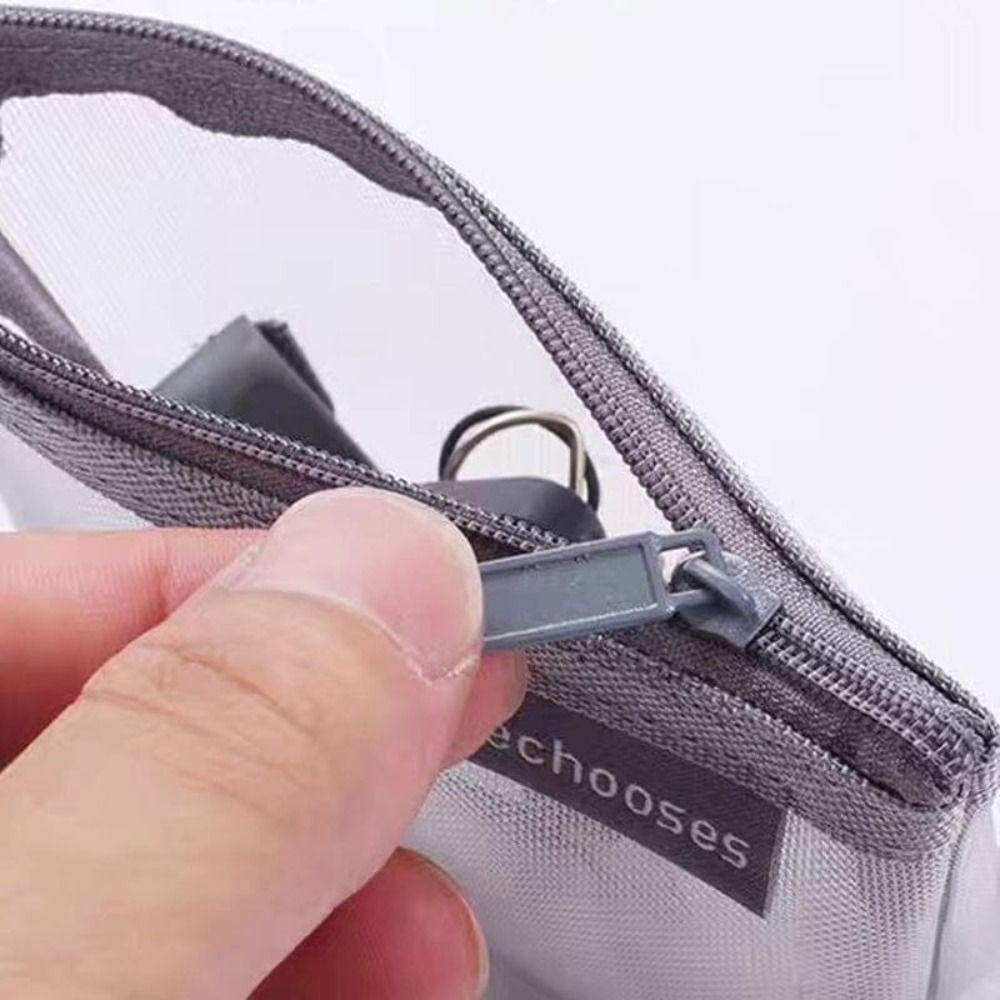 Breathable Mini Zipper Coin Purse Portable Key Bags Multipurpose Square Mesh Storage Pouch