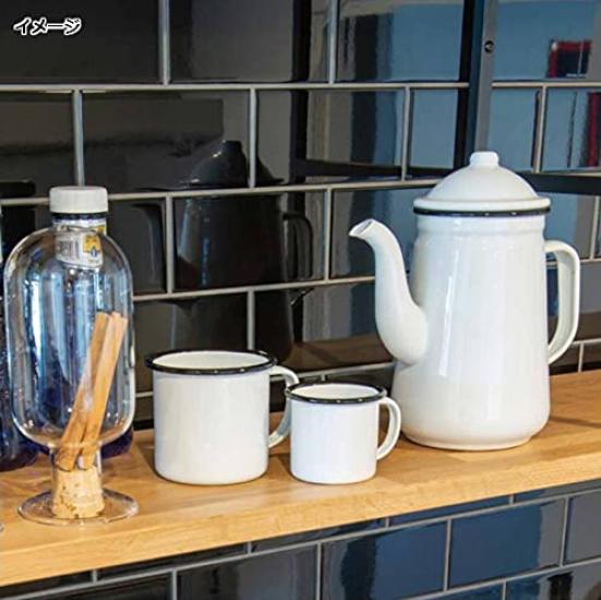 POSH LIVING Кухонные аксессуары Эмалированная кружка, Стильная и милая, Скандинавский кантри, Античный стиль, Белый