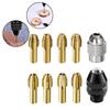 10PCS Brass Drill Chuck Set Rotating Drill Nut Drill Bit Chuck For Rotary Tools Electric Grinder Drill Chuck Adapter Collet