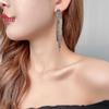 European & American Glam Rhinestone Tassel Long Earrings for Evening Events
