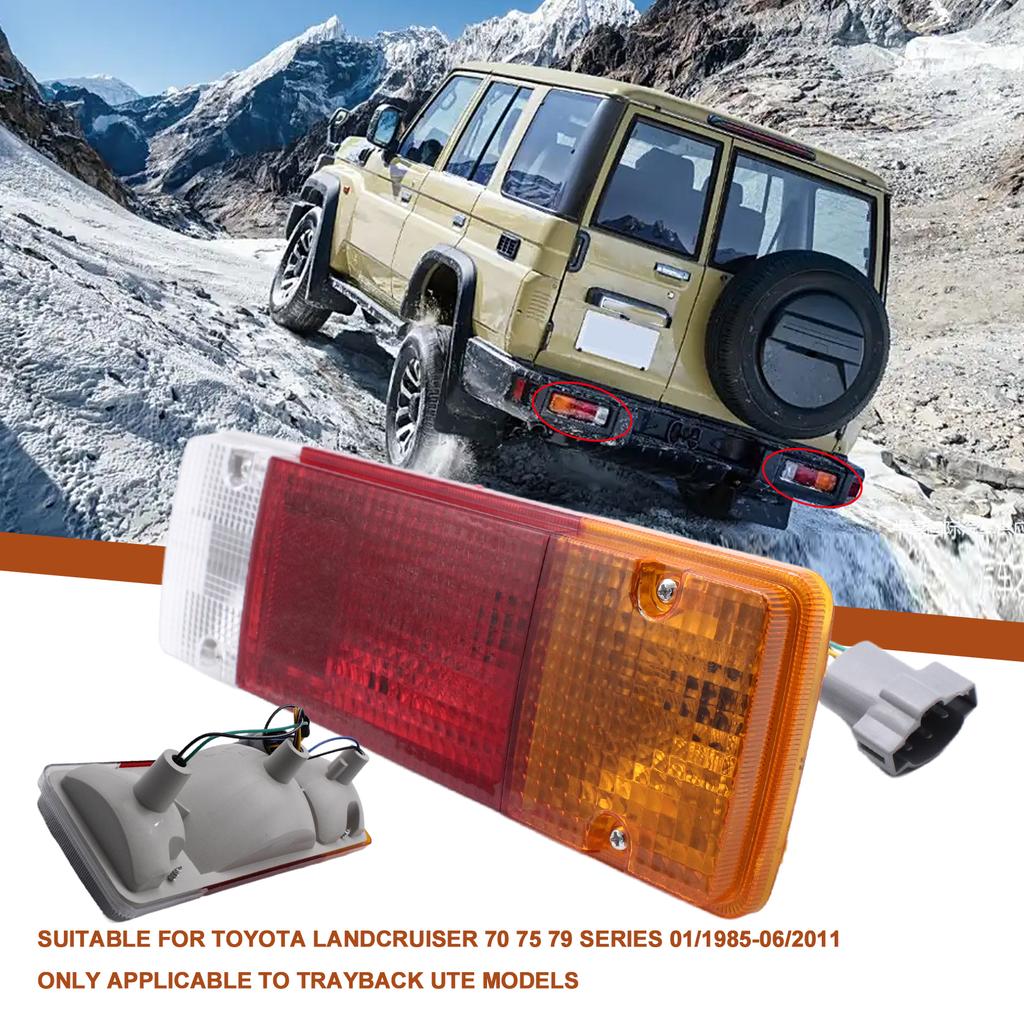 Tail Light Assembly For Toyota Landcruiser 70 75 79 Series Car Rear Bumper Signal Lamp With Bulb And Square Plug LED Tail Lights
