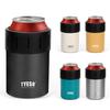TYESO Tumbler Can Holder, Keeps 350ml Cans Cold and Warm, Non-Slip, Vacuum Insulated (Black, 350ml)
