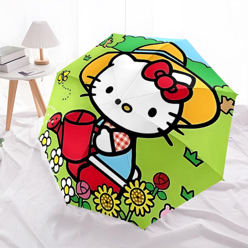 1pc Hello Kitty Automatic Opening/Closing Umbrella with Foldable Design, Outdoor for Fans, Travelers, Everyday Use, Festive Gift (Sunflowers).N062