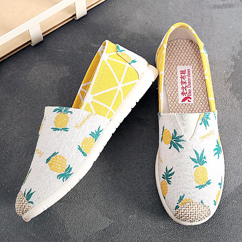 Spring and Autumn new cloth shoes single shoes medium casual canvas shoes cotton mop soft sole