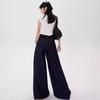 Весна-лето Женские свободные темно-синие джинсы с широкими штанинами для улично-стильной девушки, мешковатые брюки с высокой талией, женские повседневные прямые джинсовые брюки