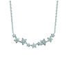 [N0003] - Silver Necklace 'Rain of Stars' Silver-white (rhodium-plated) - 37x6 Mm