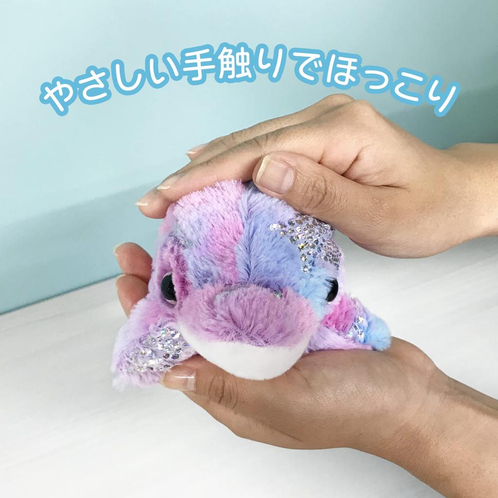 Sparkly Dolphin Plush Figurine Mascot Cushion, Sparkly, Cute, Fluffy, Gift (Small, Pink)