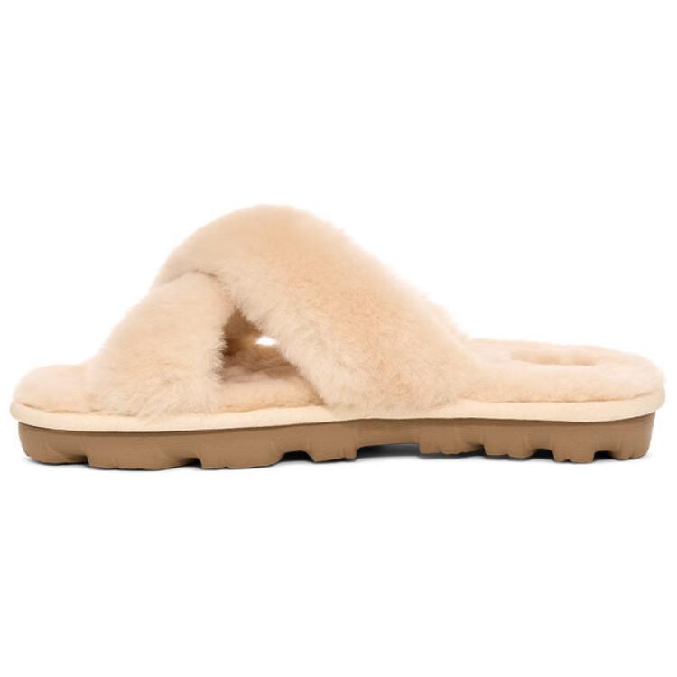 UGG Нескользящие Износостойкие Шлепанцы Женские Бежевые 1107955-NAT