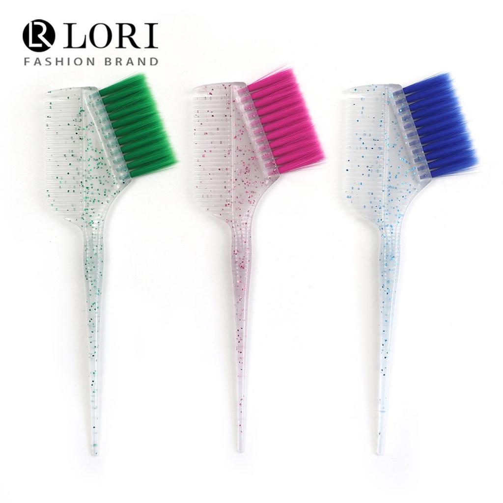 Прозрачная блестящая расческа для окрашивания волос с цветными щетинками для мелирования волос 
