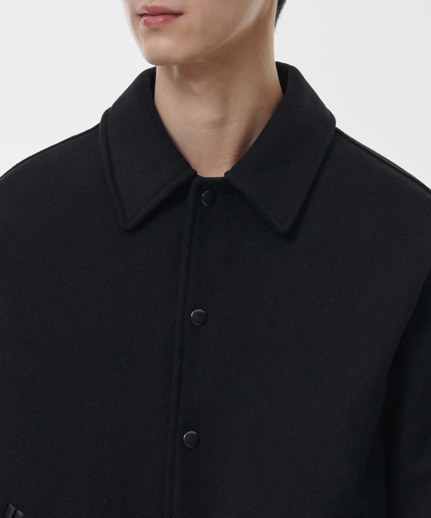 Musinsa Standard Wool Blend Collared Varsity Jacket [Black]