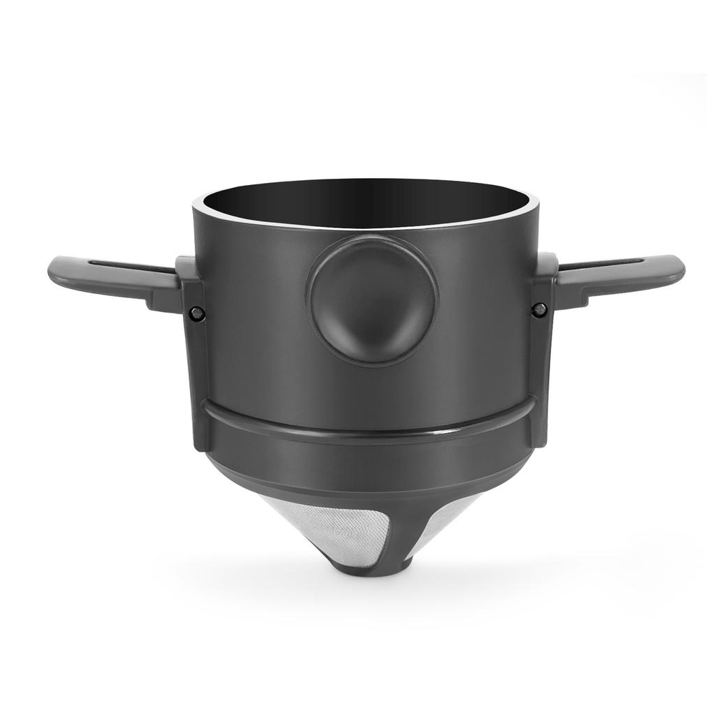 Portable Folding Hand Brewed Coffee Filter Dripper Cone for Drip Coffee and Tea with Stainless Steel Holder No Filter Paper