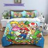 Super Mario Pattern Bedding Quilt Set Quilt Cover Pillowcase Home Decoration Birthday Gift (1 * duvet cover + 2 * pillowcase, without core)
