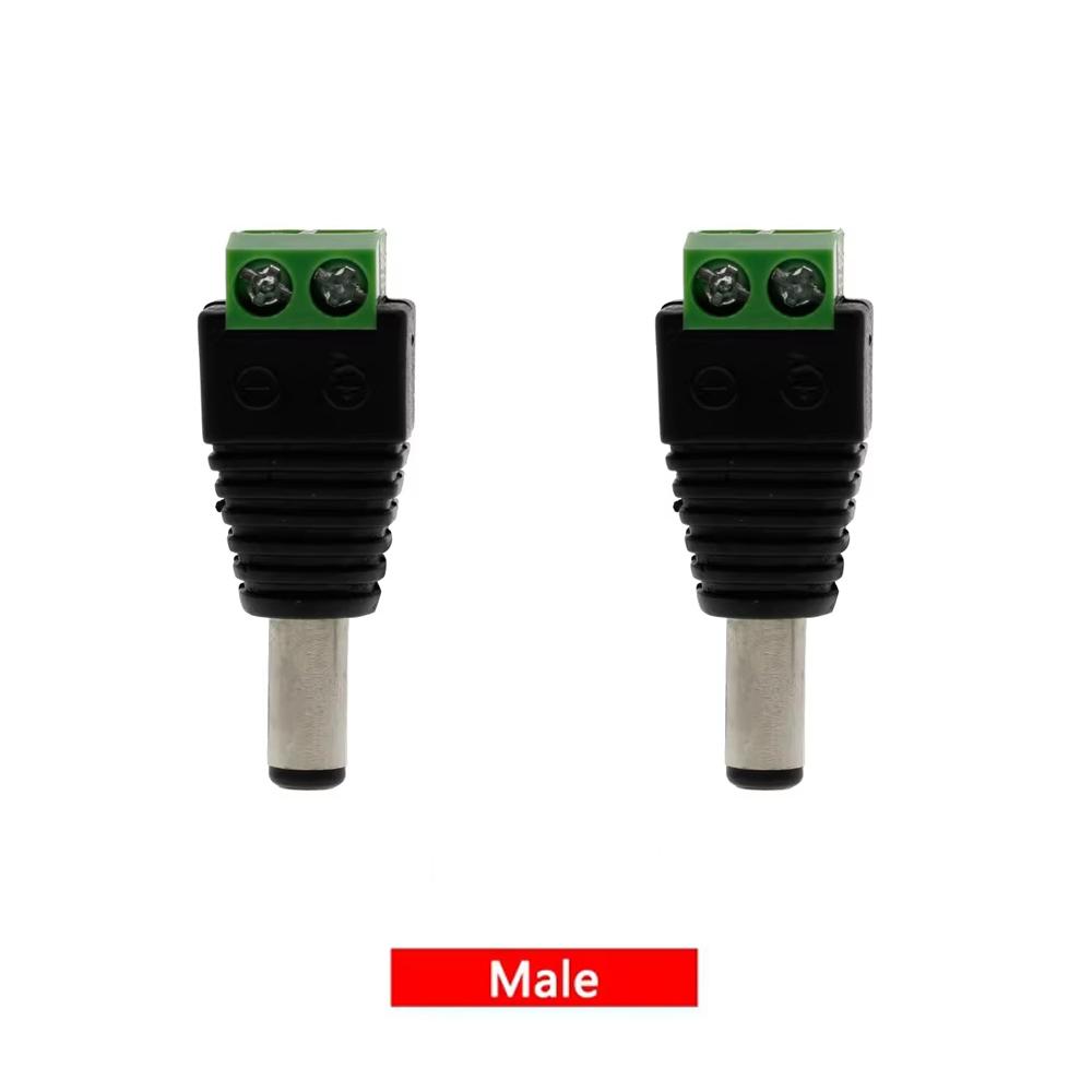 1/2/5pcs Male Female 12V DC Power Connector, Power Jack Plug Barrel Adapter,For 2Pin 5050 3528 Single Color LED Strip