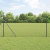 VidaXL Chain Link Fence with 7 Posts 1x10 M Galvanized Steel Grey 3351105
