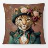 Модный Постер с Портретами Животных Зебра Тигр Леопард Лев Жираф Лиса Лось С Цветочной Наволочкой Декоративная Наволочка