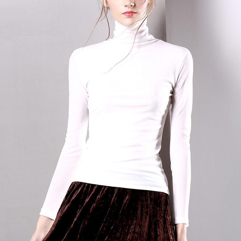 Женская рубашка с сетчатым низом и высоким воротником, футболка с длинным рукавом, обтягивающий топ