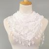 Lace Triangle Scarf See-through Solid Color Scarf with Rose Elements Versatile Shawl Headscarf Daily Decoration