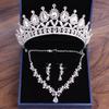 Свадебные комплекты ювелирных изделий тиары и короны для невесты принцессы головной убор серьги ожерелье комплект ювелирных изделий оптовая продажа свадебный головной убор