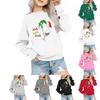 Kids' Fashion Loose-Fit Casual Long-Sleeve Christmas Print Oversized Crewneck Sweatshirt