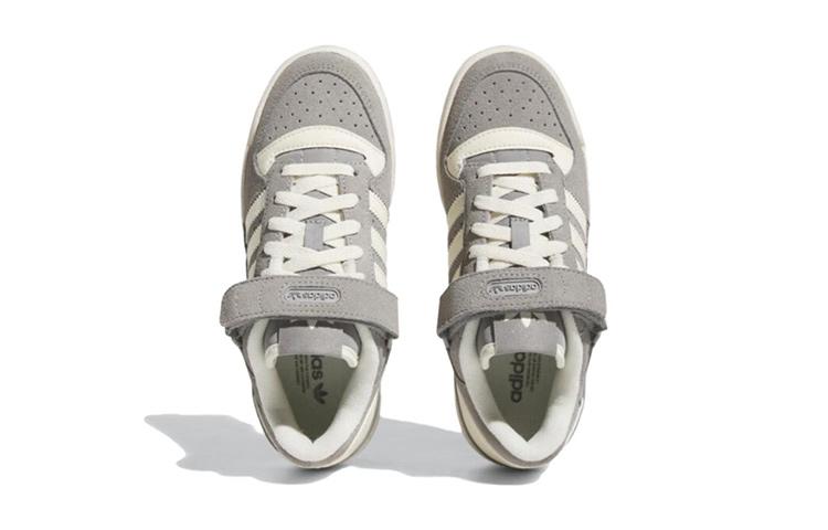 adidas Оригиналы FORUM J Кожа, Замша Устойчивые к истиранию Низкие Кеды для скейтбординга Серый Белый HQ7159