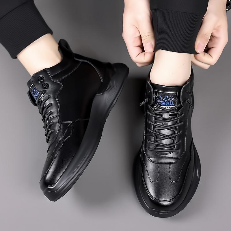 Зимние хиты продаж 2024 года, мужские походные ботинки на толстой подошве, теплая плюшевая обувь для спорта на открытом воздухе, мужская обувь из натуральной кожи